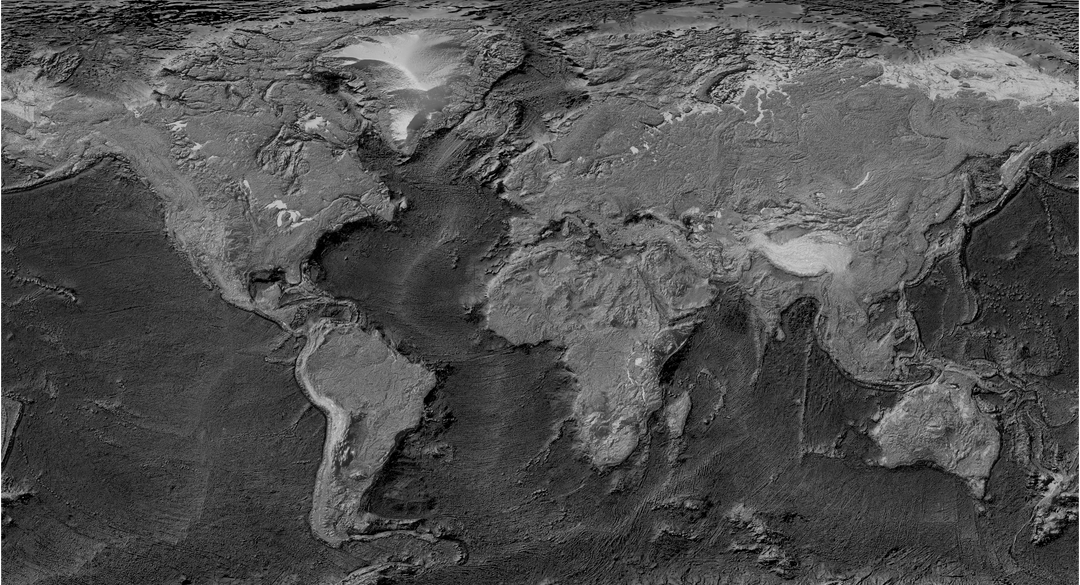 カスタム世界標高地図と水深測量図