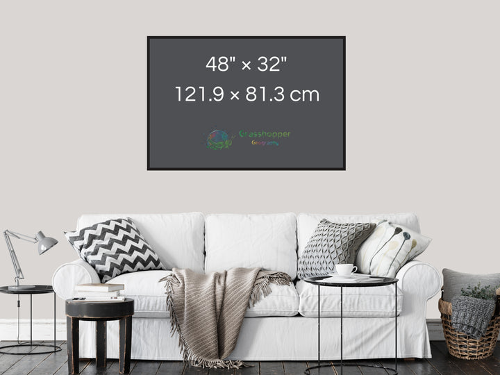 Рыбоводные загоны на острове Лундёйя с полярным сиянием I - Рамка для холста