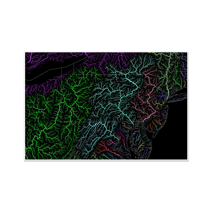 Carte personnalisée du bassin fluvial de Pennsylvanie Photo Art Print