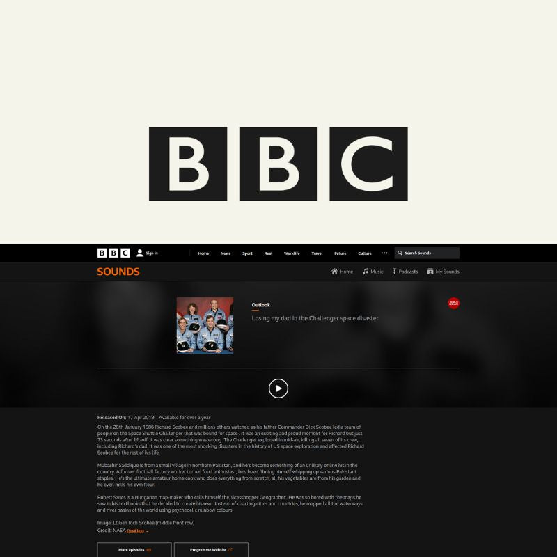 Screenshot of BBC Sounds interview page about Grasshopper Geography