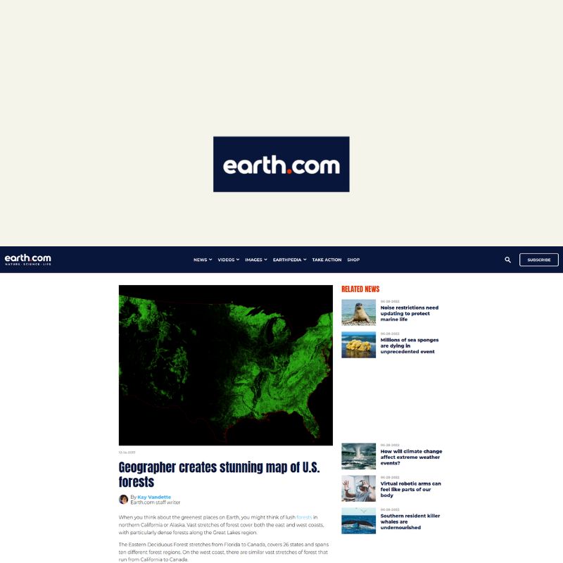 Screenshot of article about Grasshopper Geography on Earth.com