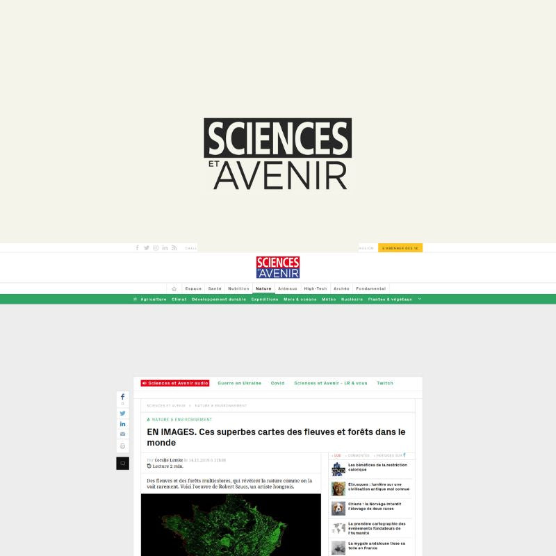 Screenshot of article about Grasshopper Geography on Sciences et Avenir