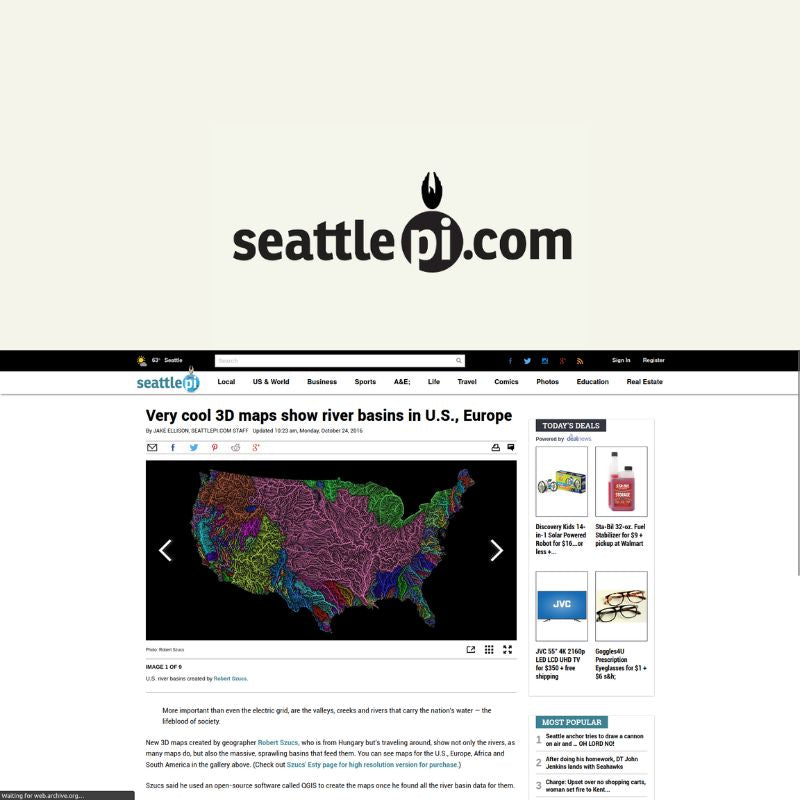 Screenshot of article about Grasshopper Geography on Seattle Post-Intelligencer