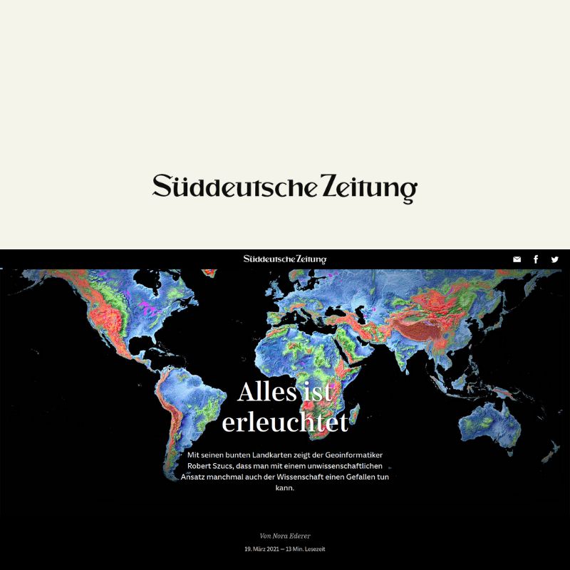 Screenshot of article about Grasshopper Geography on Süddeutsche Zeitung