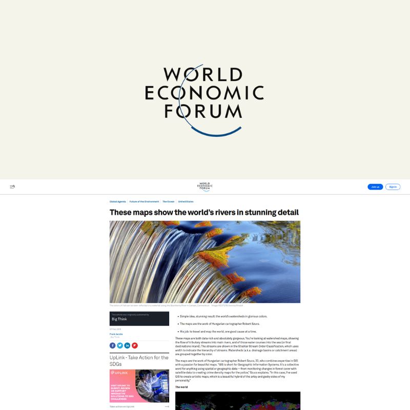 Screenshot of World Economic Forum article about Grasshopper Geography