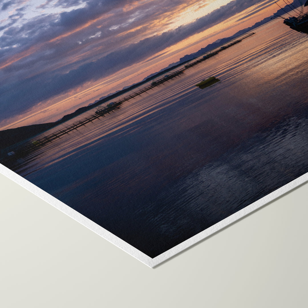 Coucher de soleil sur les enclos à poissons II - Hahnemühle Photo Rag Print