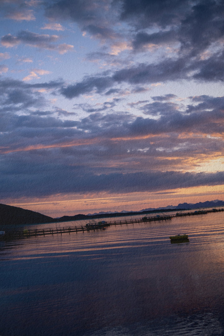 Coucher de soleil sur les enclos à poissons II - Hahnemühle Photo Rag Print