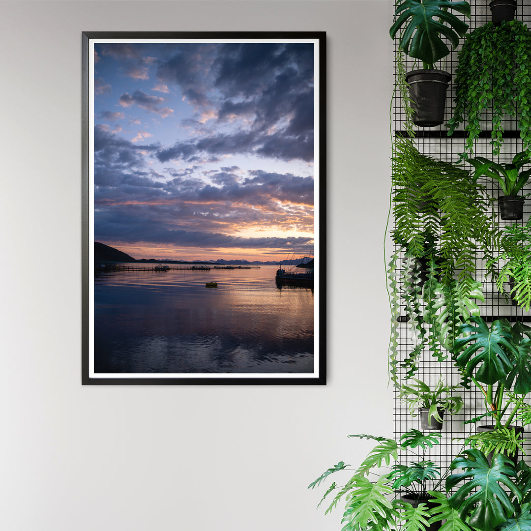 Coucher de soleil sur les enclos à poissons II - Hahnemühle Photo Rag Print