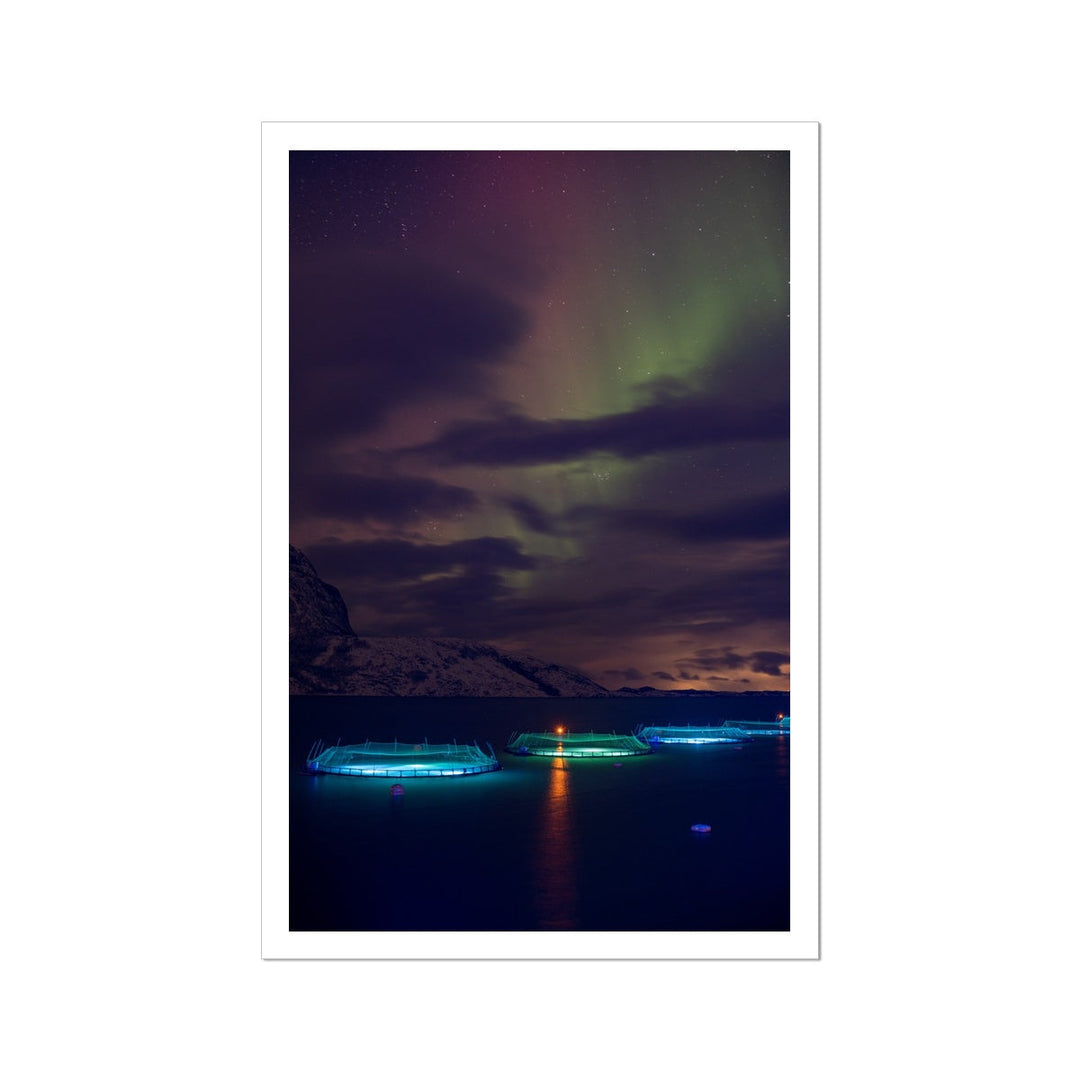 Fish pens with aurora I - Rolled Canvas