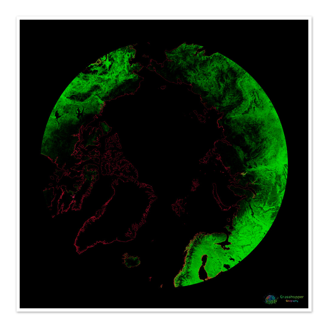 The Arctic - Forest cover map - Fine Art Print