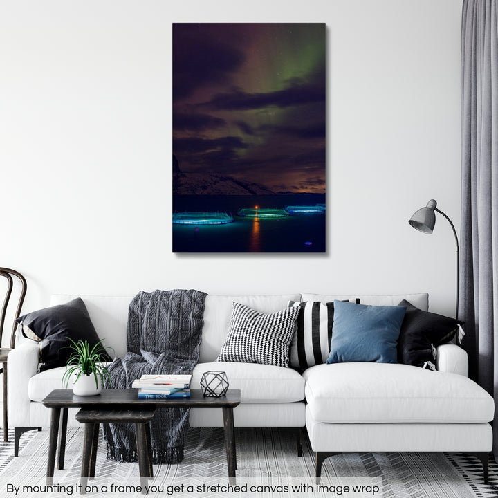 Fish pens with aurora I - Rolled Canvas