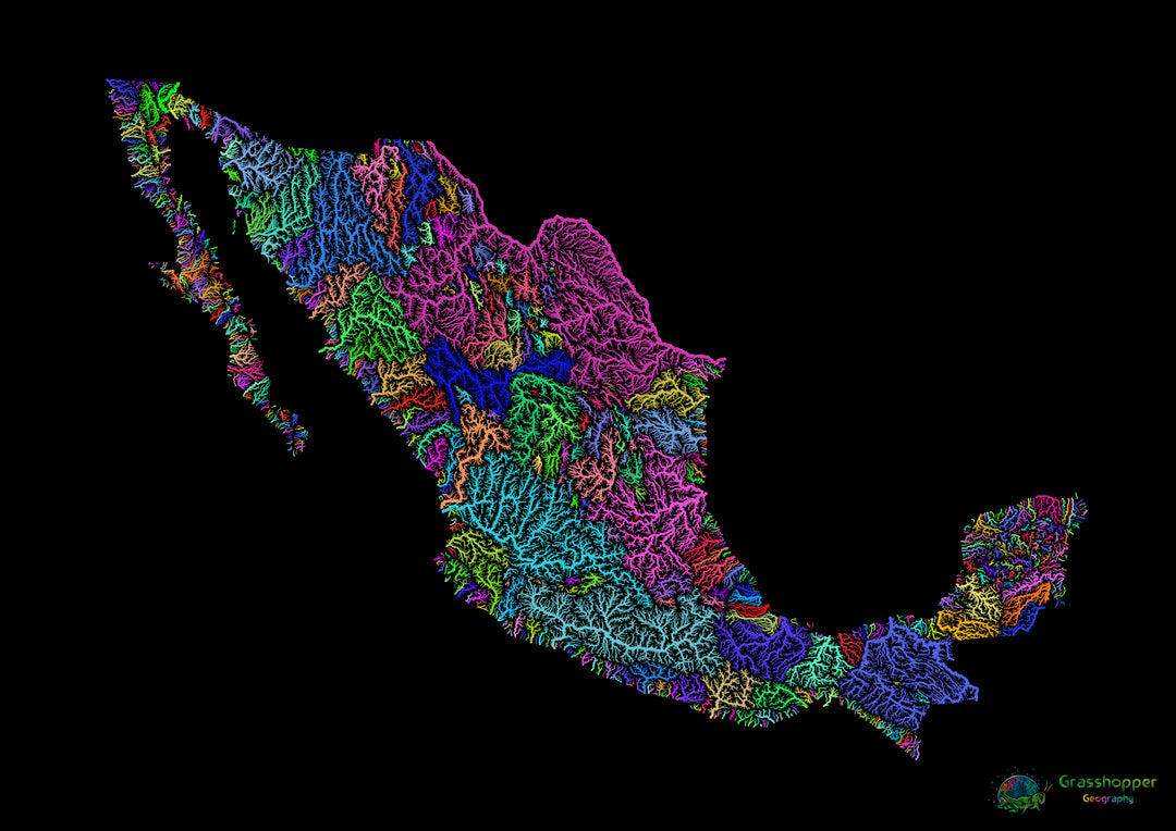 カスタムメキシコ川流域地図