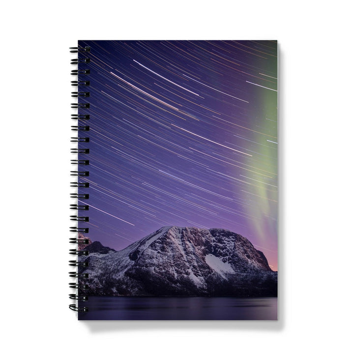 Sternspuren und Polarlichter über Lundøya - Notizbuch