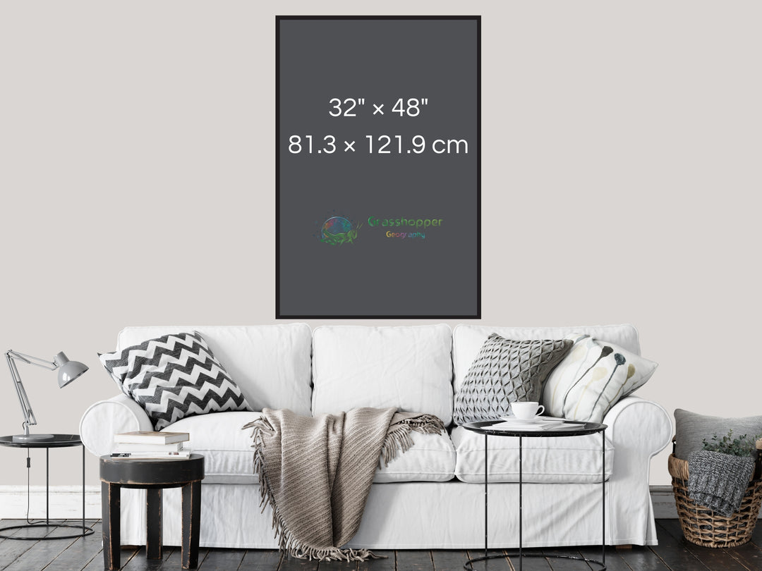 Sonnenuntergang über den Fischgehegen mit einer Mondsichel I – Gerahmte Leinwand