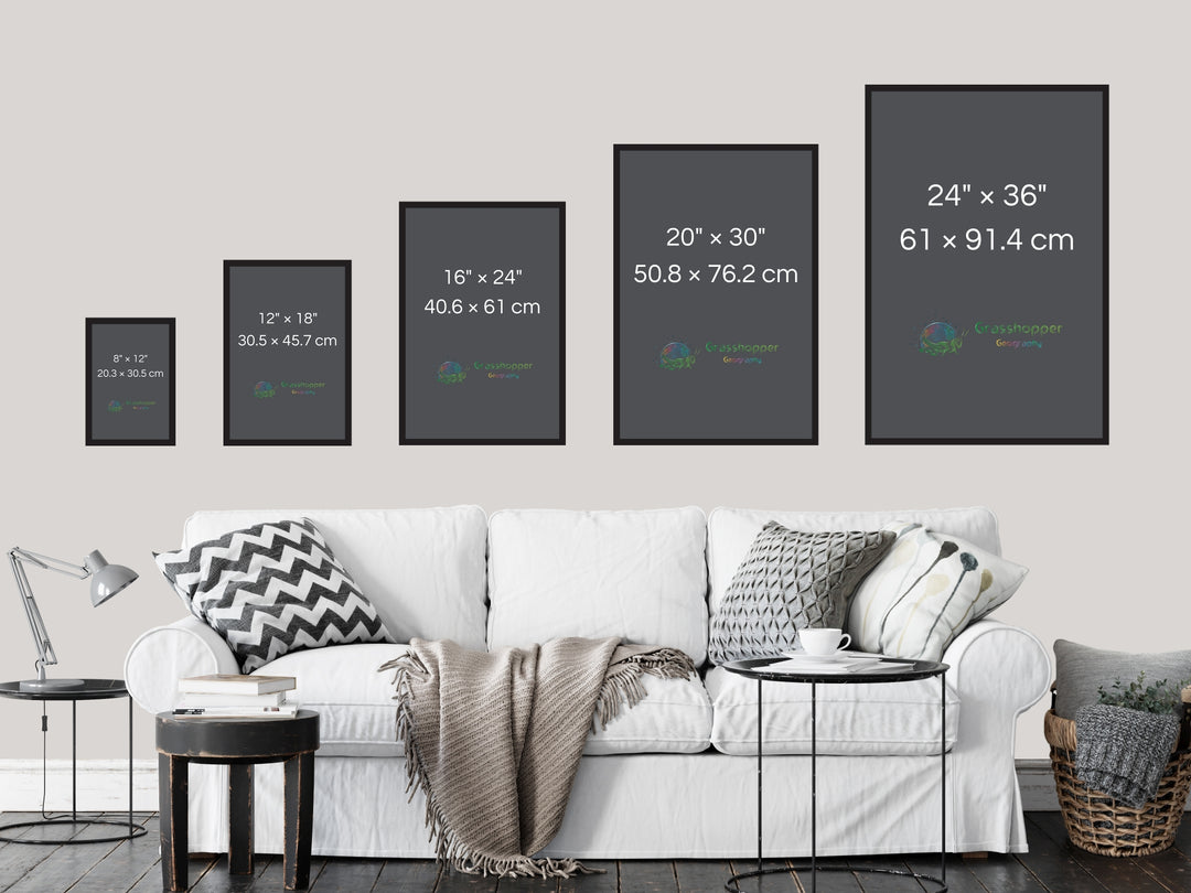 Sonnenuntergang über den Fischgehegen mit einer Mondsichel I – Gerahmte Leinwand