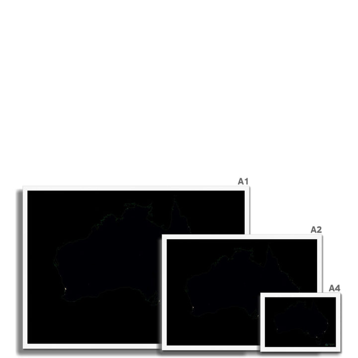 Population density heatmap of Australia Framed Print