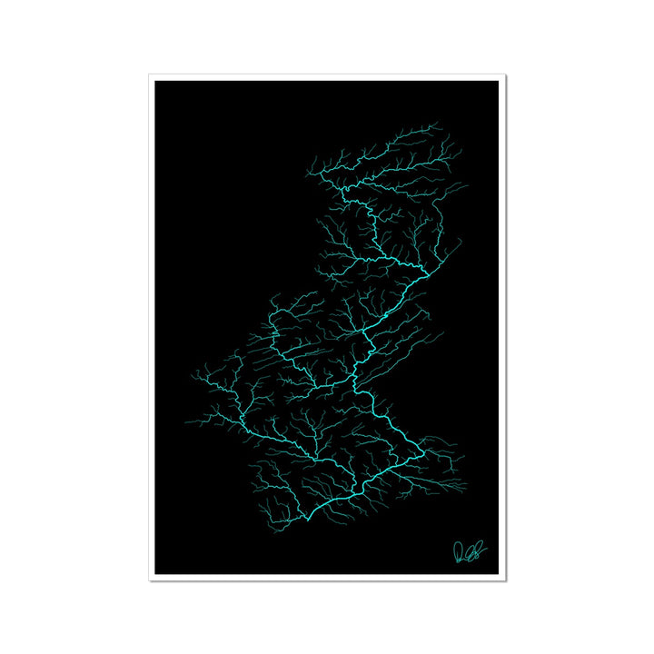 CUSTOM Delaware river basin map signed Fine Art Print