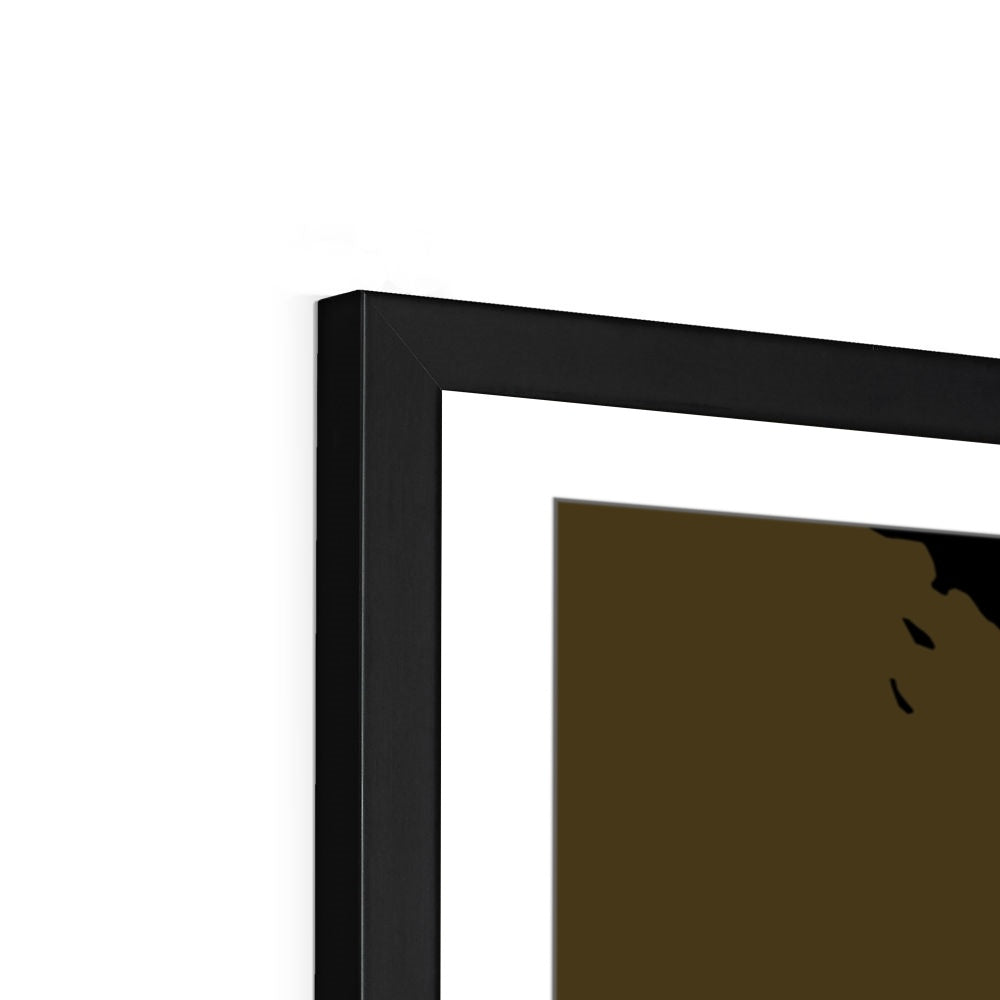 मेक्सिको - महासागर जल निकासी बेसिन मानचित्र, लेजेंड v2 के साथ काला - फ़्रेमयुक्त प्रिंट