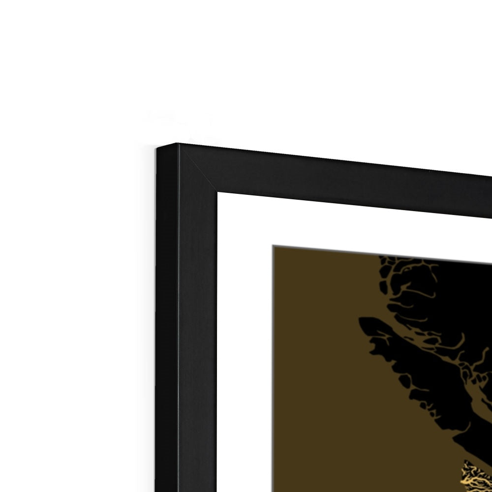 संयुक्त राज्य अमेरिका - महासागर जल निकासी बेसिन मानचित्र, लेजेंड v2 के साथ काला - फ़्रेमयुक्त प्रिंट