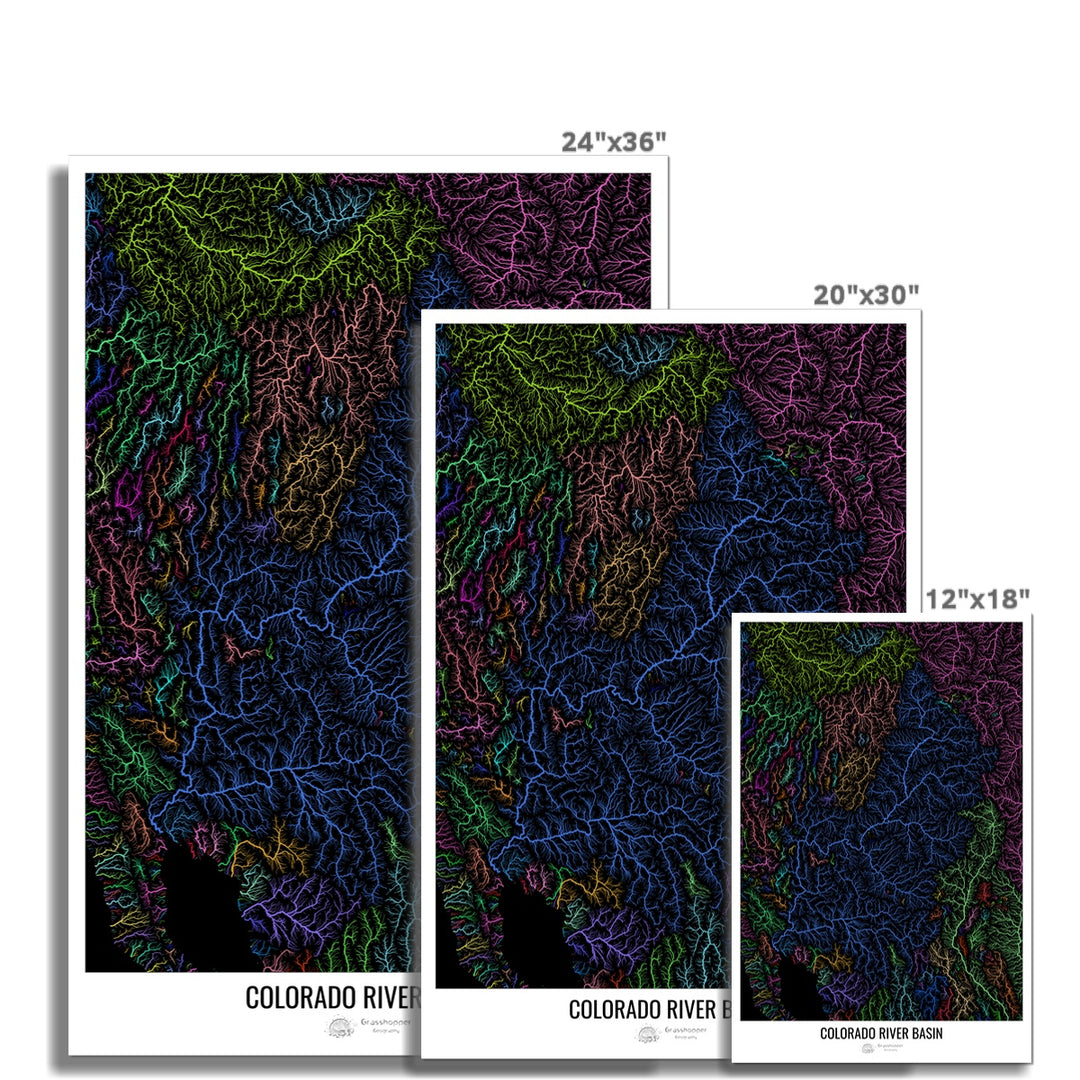CUSTOM Colorado river basin map II Fine Art Print