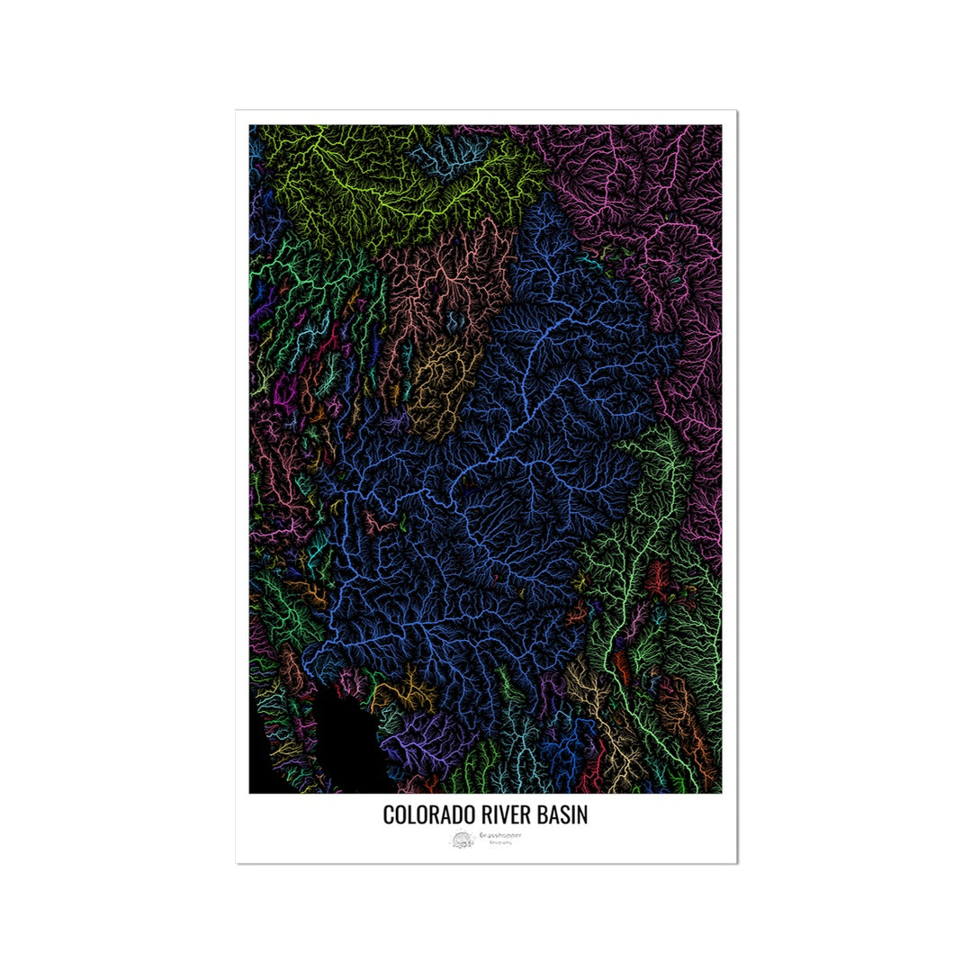 CUSTOM Colorado river basin map II Fine Art Print