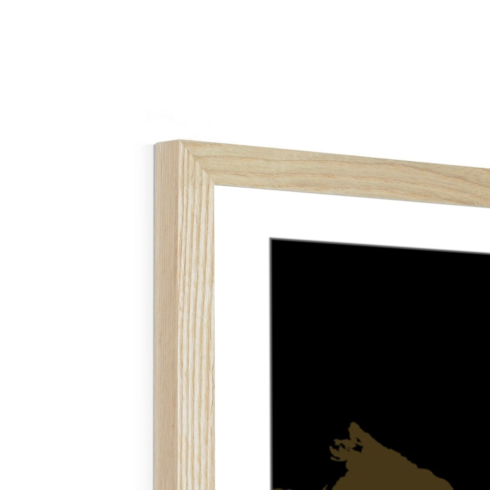 América del Norte - Mapa de la cuenca hidrográfica del océano, negro con leyenda v2 - Lámina enmarcada