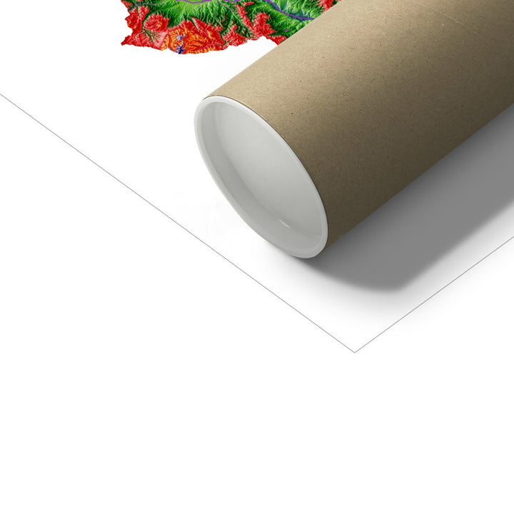 Bulgarie - Carte d'élévation, blanc - Tirage d'art