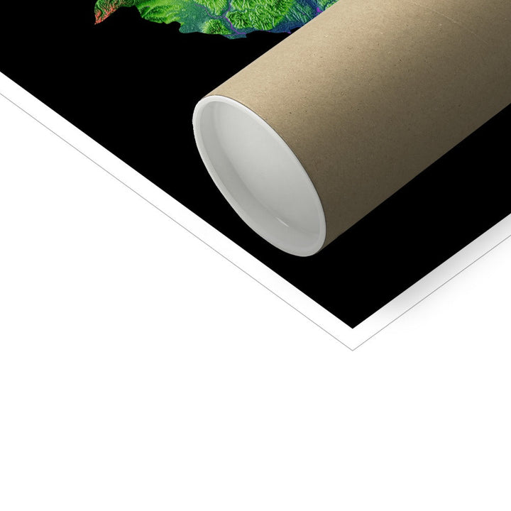 Hungria - Mapa de elevação, preto - Impressão de belas artes