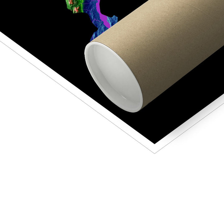 Швейцария - Карта высот, черная - Fine Art Print