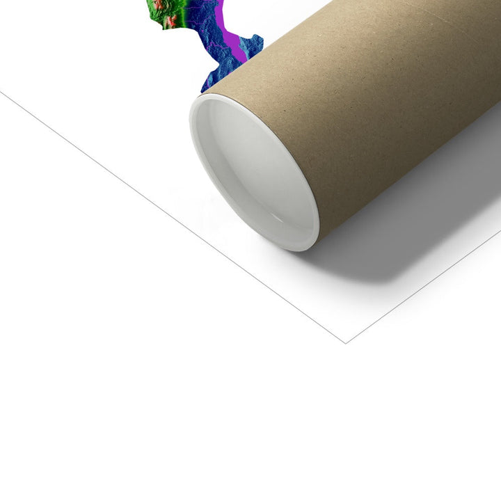 Швейцария - Карта высот, белая - Fine Art Print