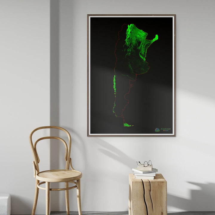 Argentine - Carte du couvert forestier - Tirage d'art