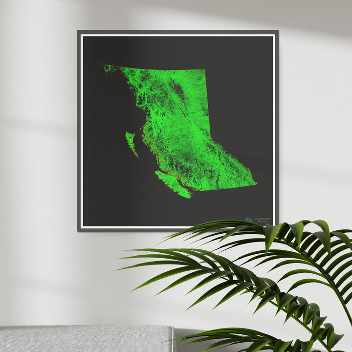 British Columbia - Forest cover map - Fine Art Print