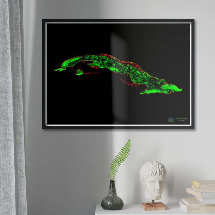 Cuba - Carte du couvert forestier - Tirage d'art