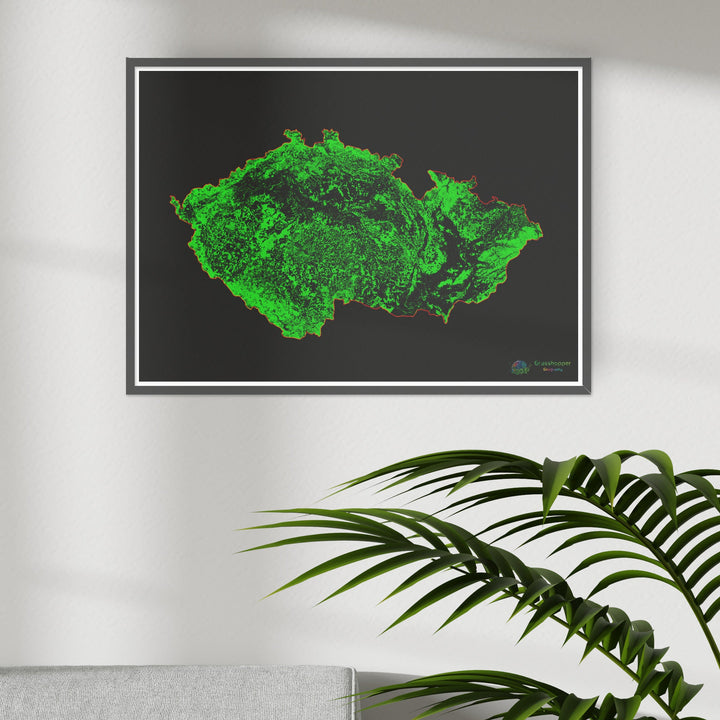 Tchéquie - Carte du couvert forestier - Tirage d'art