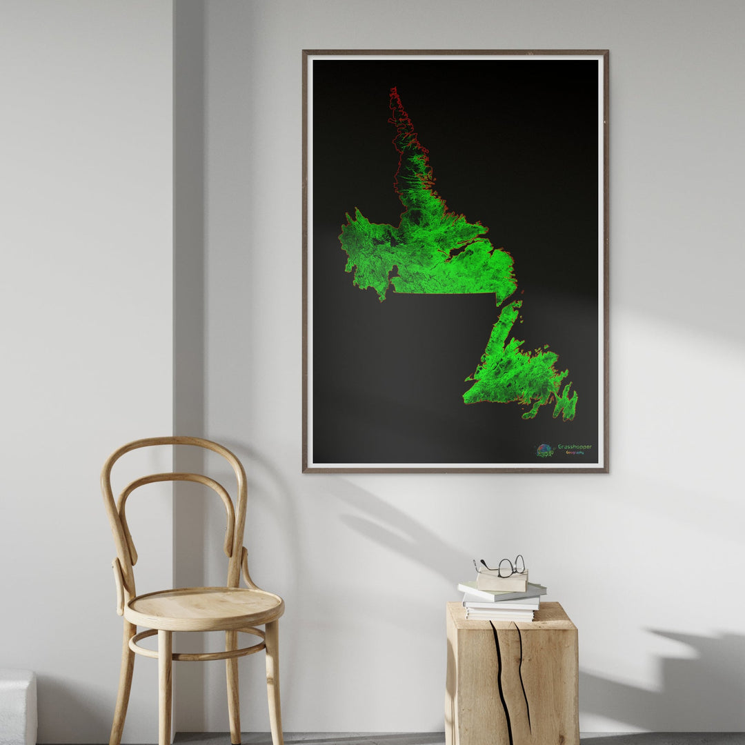 Newfoundland and Labrador - Forest cover map - Fine Art Print