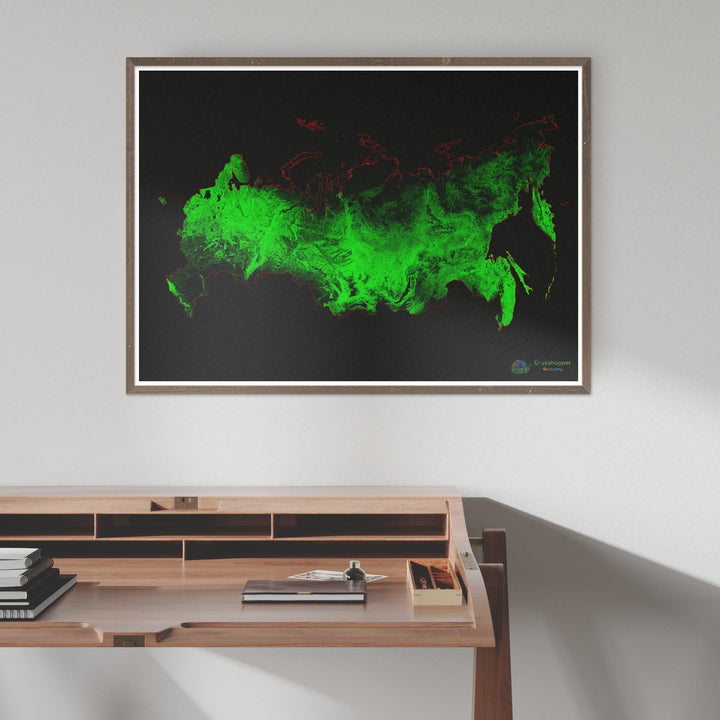 Россия - Карта лесного покрова - Художественная печать