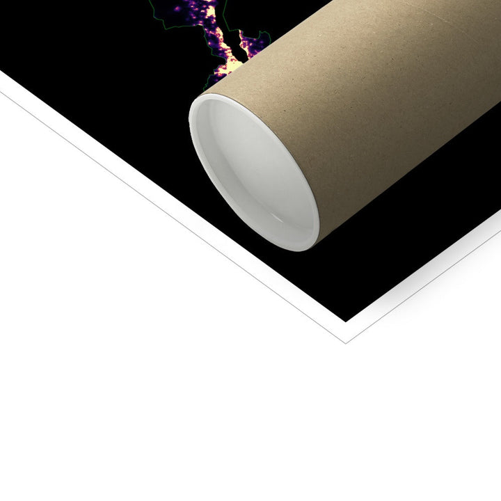 Швейцария - Тепловая карта плотности населения - Fine Art Print