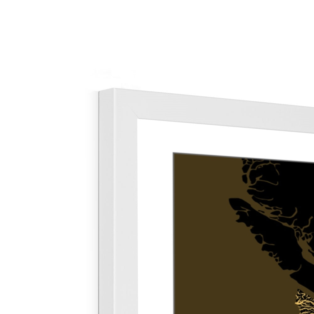 संयुक्त राज्य अमेरिका - महासागर जल निकासी बेसिन मानचित्र, लेजेंड v2 के साथ काला - फ़्रेमयुक्त प्रिंट