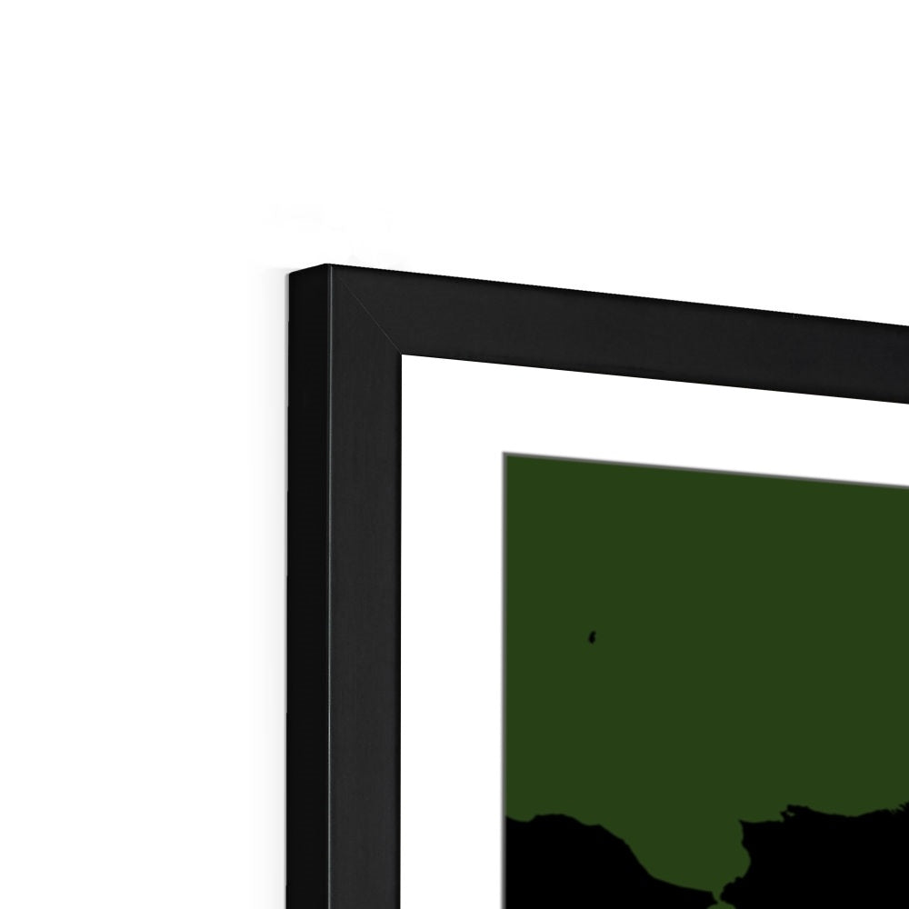 Asia - Mapa de la cuenca hidrográfica del océano, negro con leyenda v2 - Lámina enmarcada