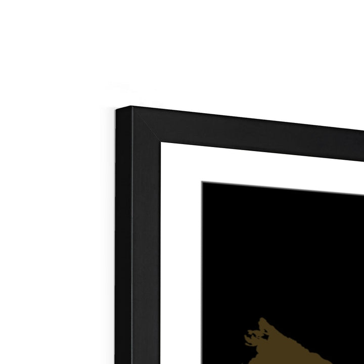 América del Norte - Mapa de la cuenca hidrográfica del océano, negro con leyenda v2 - Lámina enmarcada