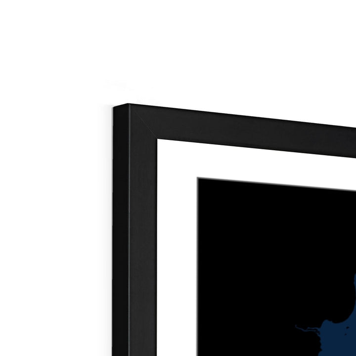 कनाडा - महासागर जल निकासी बेसिन मानचित्र, लेजेंड v2 के साथ काला - फ़्रेमयुक्त प्रिंट