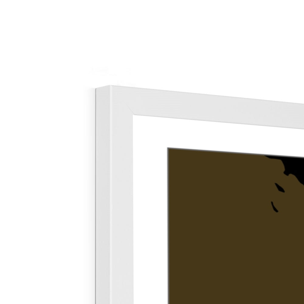 मेक्सिको - महासागर जल निकासी बेसिन मानचित्र, लेजेंड v2 के साथ काला - फ़्रेमयुक्त प्रिंट