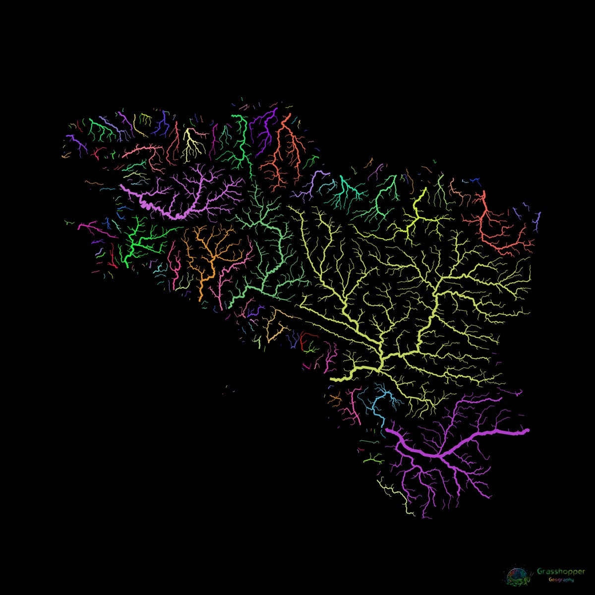 CUSTOM Brittany river basin map – Grasshopper Geography