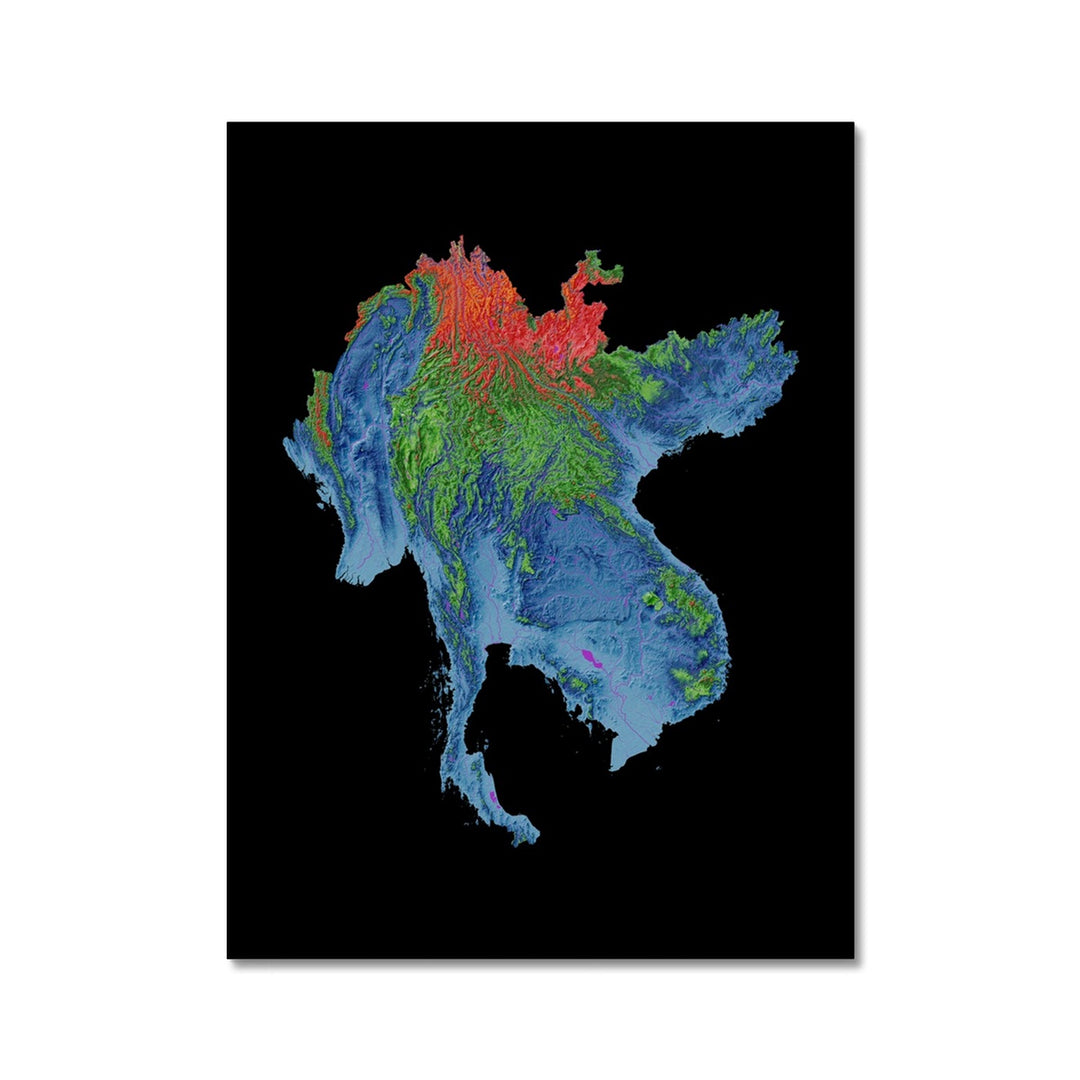大湄公河次区域定制海拔地图画布