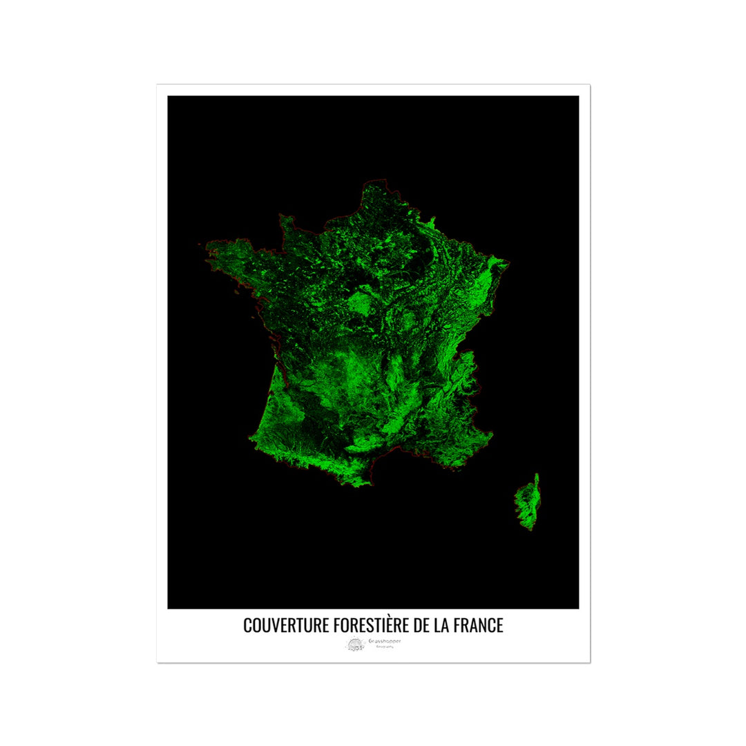 CUSTOM Forest cover map of France - French Photo Art Print ...