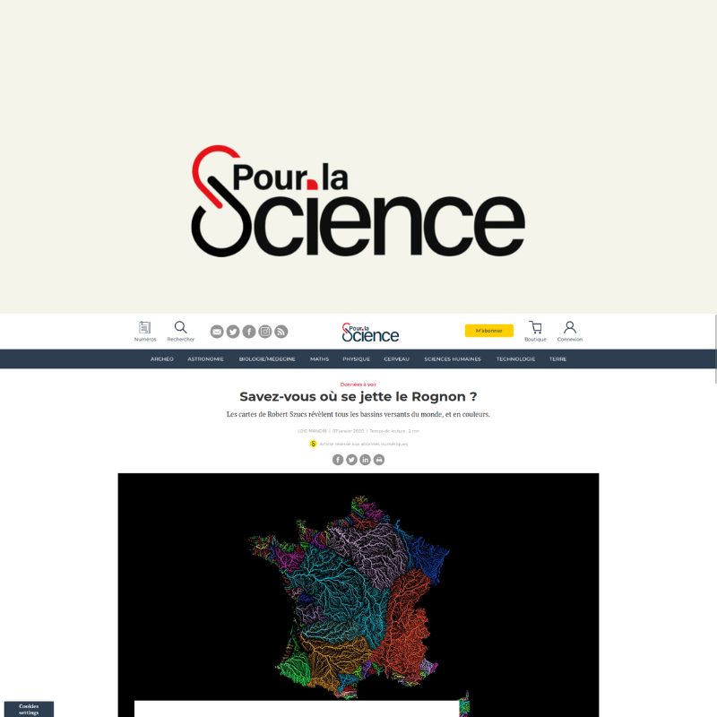Screenshot of article about Grasshopper Geography on Pour la Science