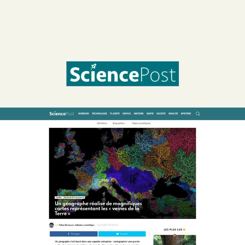 Screenshot of article about Grasshopper Geography on Science Post