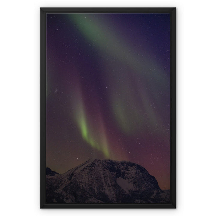 Aurora above Lundøya I - Framed Canvas