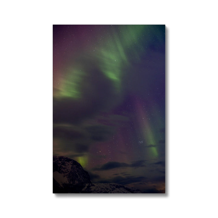 Cloudy aurora above Lundøya - Canvas