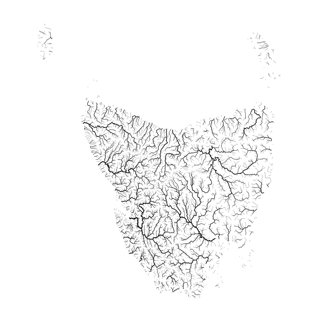 CUSTOM Tasmania river basin maps